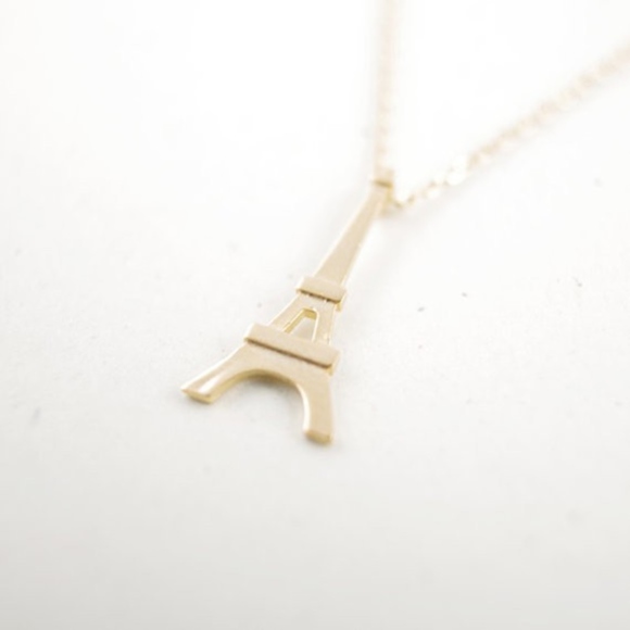 Golden Threads Jewelry - Eiffel Tower Gold Dainty Pendant Necklace